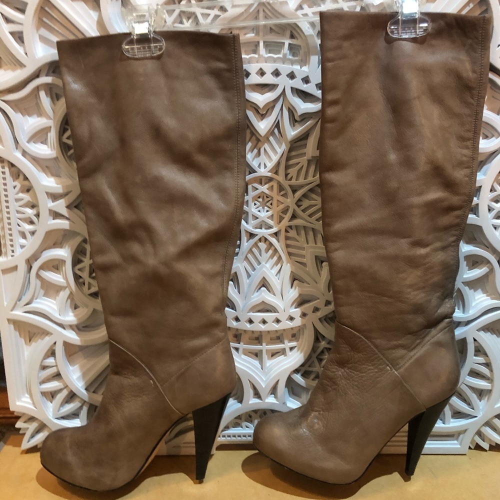 Dolce Vita knee high soft leather taupe boots